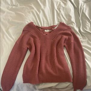 Women's Maroon Sweater with Cross-Back Detail